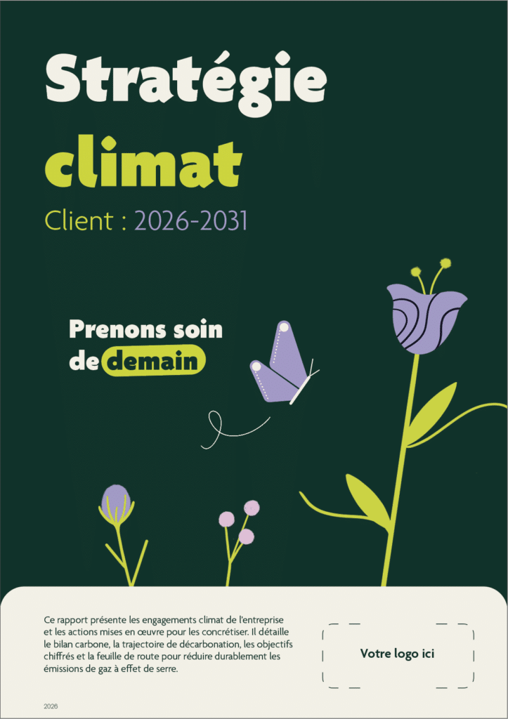 template première page rapport stratégie climat PME illio